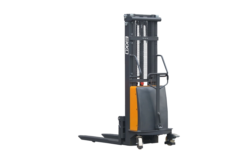 EKKO EA15C Semi-Electric Fork-Over Stacker 3300lbs. Cap., 119.3" Height